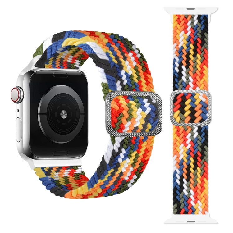 Buckle Braided Elastic Strap Watch Band For Apple Watch Series 9&8&7 41mm / SE 3&SE 2&6&SE&5&4 40mm / 3&2&1 38mm(Rainbow Color), For Apple Watch Series 8&7 41mm / SE 2&6&SE&5&4 40mm / 3&2&1 38mm                                                          ...