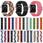 Buckle Braided Elastic Strap Watch Band For Apple Watch Series 9&8&7 41mm / SE 3&SE 2&6&SE&5&4 40mm / 3&2&1 38mm(Rainbow Color), For Apple Watch Series 7 45mm / 6 & SE & 5 & 4 44mm / 3 & 2 & 1 42mm
