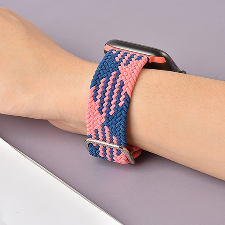 Buckle Braided Elastic Strap Watch Band For Apple Watch Series 9&8&7 41mm / SE 3&SE 2&6&SE&5&4 40mm / 3&2&1 38mm(Rainbow Color), For Apple Watch Series 7 45mm / 6 & SE & 5 & 4 44mm / 3 & 2 & 1 42mm