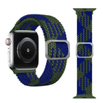 سوار ساعة بحلقة مطاطية مضفر، لسلسلة Apple Watch 9 و8 و7 مقاس 41 مم / SE 3 وSE 2 و6 وSE و5 و4 مقاس 40 مم / 3 و2 و1 مقاس 38 مم (لون قوس قزح)، لسلسلة Apple Watch 8 و7 مقاس 41 مم / SE 2 و6 وSE و5 و4 مقاس 40 مم / 3 و2 و1 مقاس 38 مم