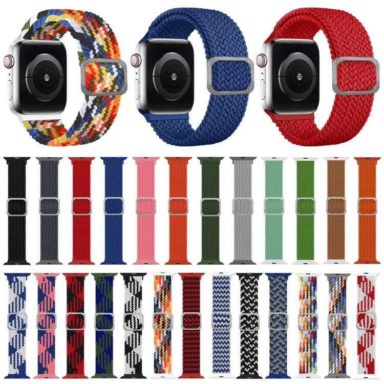 سوار ساعة بحلقة مطاطية مضفر، لسلسلة Apple Watch 9 و8 و7 مقاس 41 مم / SE 3 وSE 2 و6 وSE و5 و4 مقاس 40 مم / 3 و2 و1 مقاس 38 مم (لون قوس قزح)، لسلسلة Apple Watch 8 و7 مقاس 41 مم / SE 2 و6 وSE و5 و4 مقاس 40 مم / 3 و2 و1 مقاس 38 مم