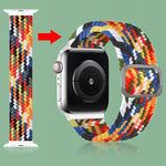 سوار ساعة بحلقة مطاطية مضفر، لسلسلة Apple Watch 9 و8 و7 مقاس 41 مم / SE 3 وSE 2 و6 وSE و5 و4 مقاس 40 مم / 3 و2 و1 مقاس 38 مم (لون قوس قزح)، لسلسلة Apple Watch 8 و7 مقاس 41 مم / SE 2 و6 وSE و5 و4 مقاس 40 مم / 3 و2 و1 مقاس 38 مم