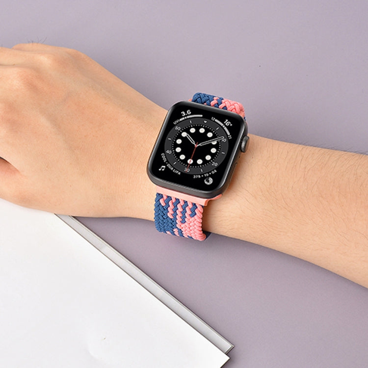 سوار ساعة بحلقة مطاطية مضفر، لسلسلة Apple Watch 9 و8 و7 مقاس 41 مم / SE 3 وSE 2 و6 وSE و5 و4 مقاس 40 مم / 3 و2 و1 مقاس 38 مم (لون قوس قزح)، لسلسلة Apple Watch 8 و7 مقاس 41 مم / SE 2 و6 وSE و5 و4 مقاس 40 مم / 3 و2 و1 مقاس 38 مم