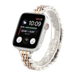 Small Waist Seven Beads Stainless Steel Strap Watchband For Apple Watch Series 6 & SE &, For Apple Watch Series 7 45mm / 6 & SE & 5 & 4 44mm / 3 & 2 & 1 42mm, For Apple Watch Series 8&7 41mm / SE 2&6&SE&5&4 40mm / 3&2&1 38mm                            ...
