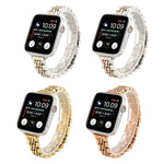 Small Waist Seven Beads Stainless Steel Strap Watchband For Apple Watch Series 6 & SE &, For Apple Watch Series 7 45mm / 6 & SE & 5 & 4 44mm / 3 & 2 & 1 42mm, For Apple Watch Series 8&7 41mm / SE 2&6&SE&5&4 40mm / 3&2&1 38mm                            ...