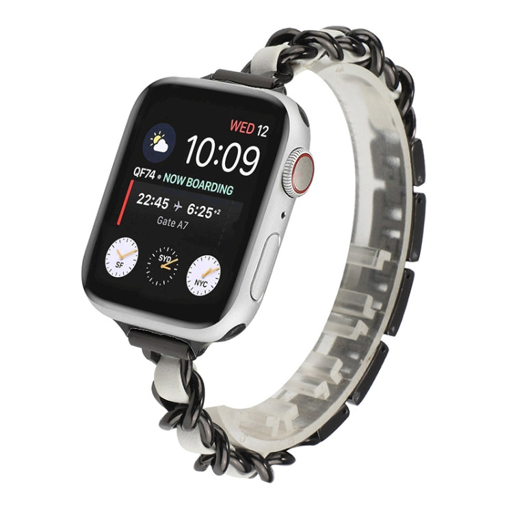 Small Waist Seven Beads Stainless Steel Strap Watchband For Apple Watch Series 6 & SE &, For Apple Watch Ultra 49mm / Series 8&7 45mm / SE 2&6&SE&5&4 44mm / 3&2&1 42mm, For Apple Watch Series 8&7 41mm / SE 2&6&SE&5&4 40mm / 3&2&1 38mm                  ...