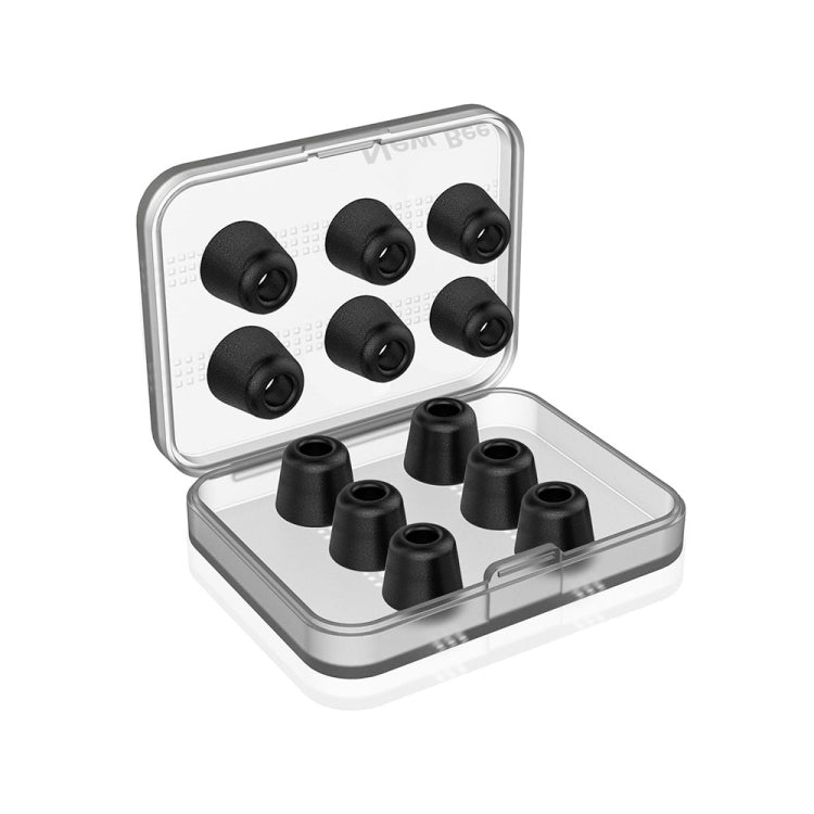 6 Pairs New Bee NB-M1 Slow Rebound Memory Foam Ear Caps with Storage Box, Suitable for 5mm-7mm Earphone Plugs, Memory Foam Black, Memory Foam Red, Silicone & Memory Foam Grey