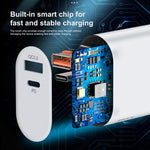 شاحن سفر سريع LZ-822A+C بقوة 20 واط بمنفذ USB-C / Type-C + USB QC 3.0، قابس الولايات المتحدة، قابس الاتحاد الأوروبي