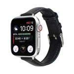 14mm Slim Genuine Leather Strap Watchband For Apple Watch Series, 7 45mm / 6 & SE & 5 & 4 44mm / 3 & 2 & 1 42mm, 7 41mm / 6 & SE & 5 & 4 40mm / 3 & 2 & 1 38mm