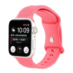Woven Pattern Figure 8 Buckle Silicone Strap Watchband For Apple Watch Series, 7 45mm / 6 & SE & 5 & 4 44mm / 3 & 2 & 1 42mm, 7 41mm / 6 & SE & 5 & 4 40mm / 3 & 2 & 1 38mm