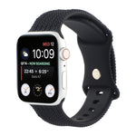 Woven Pattern Figure 8 Buckle Silicone Strap Watchband For Apple Watch Series, 7 45mm / 6 & SE & 5 & 4 44mm / 3 & 2 & 1 42mm, 7 41mm / 6 & SE & 5 & 4 40mm / 3 & 2 & 1 38mm