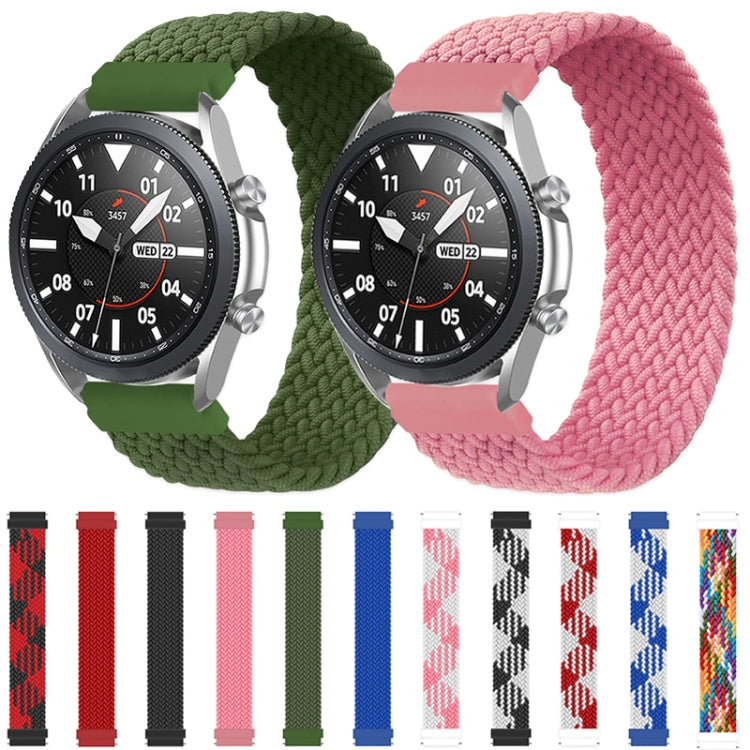 For Samsung Galaxy Watch 46mm Adjustable Nylon Braided Elasticity Replacement Strap Watchband, 165mm