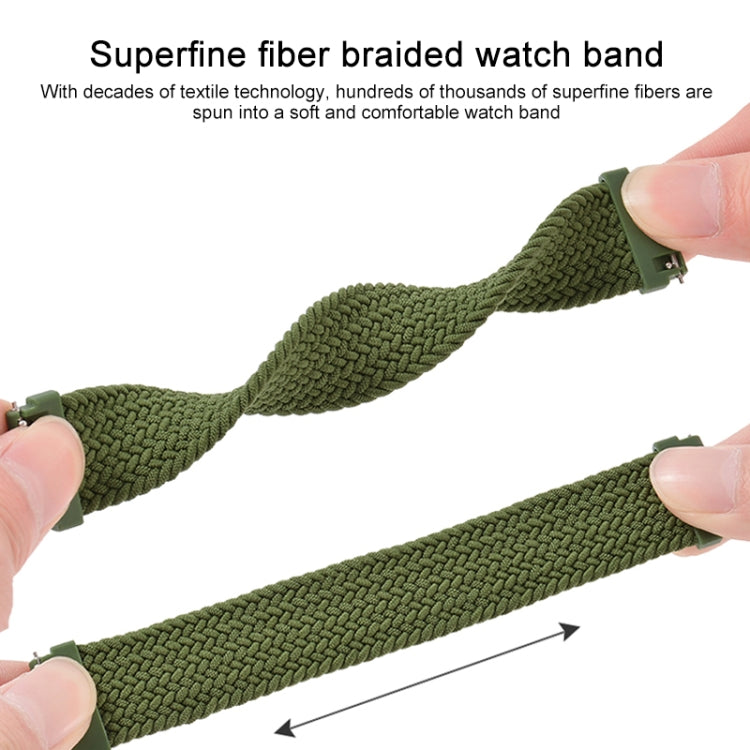 For Samsung Galaxy Watch 3 41mm Adjustable Nylon Braided Elasticity Replacement Strap Watchband, 165mm