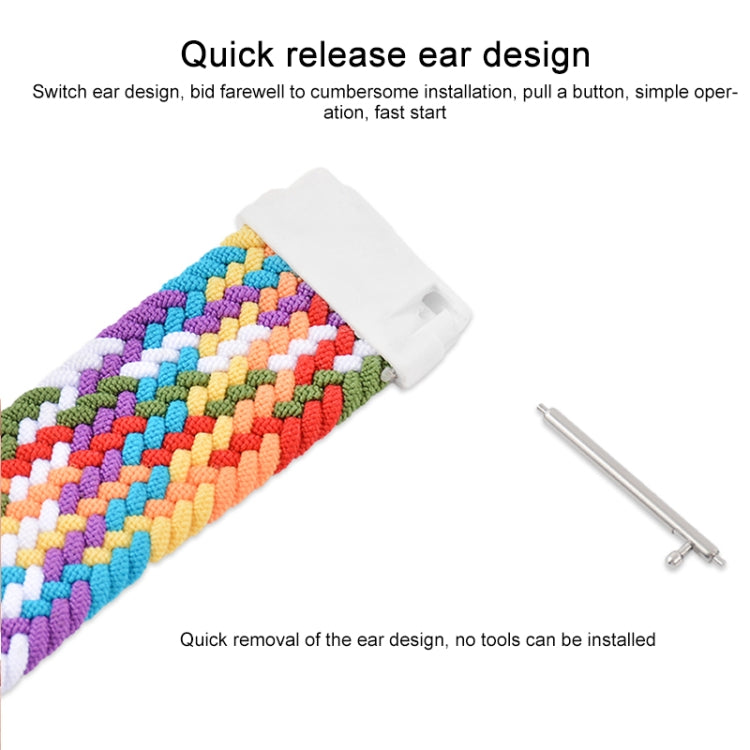 For Samsung Galaxy Watch 3 41mm Adjustable Nylon Braided Elasticity Replacement Strap Watchband, 165mm