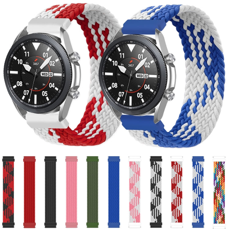 For Samsung Galaxy Watch 3 41mm Adjustable Nylon Braided Elasticity Replacement Strap Watchband, 165mm