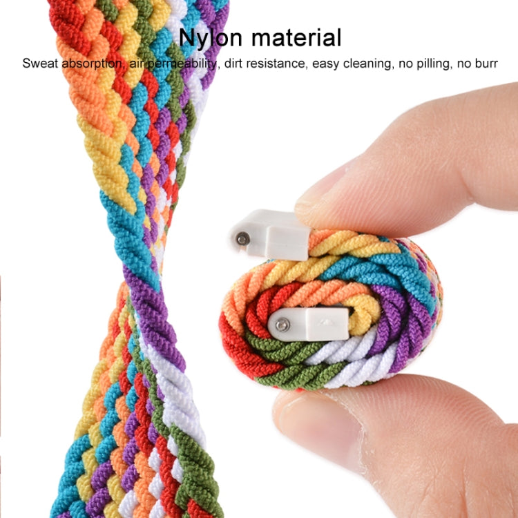 For Samsung Galaxy Watch 3 45mm Adjustable Nylon Braided Elasticity Replacement Strap Watchband, 165mm