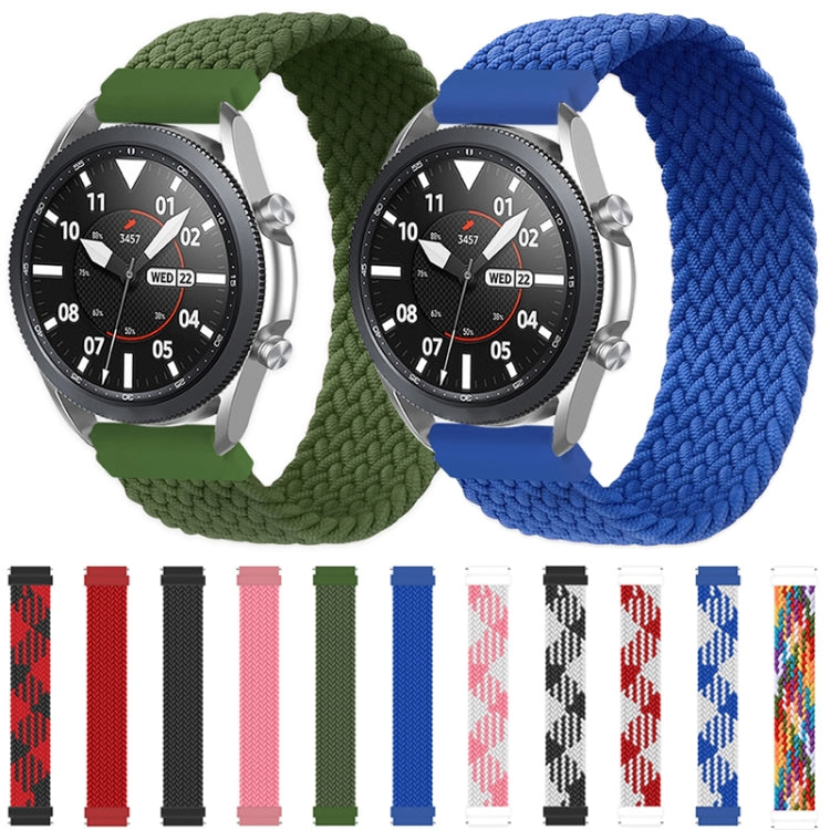 For Samsung Galaxy Watch 3 45mm Adjustable Nylon Braided Elasticity Replacement Strap Watchband, 165mm