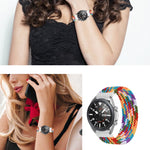 Verstellbares, elastisches Nylon-Ersatzarmband für Samsung Galaxy Watch Active / Active2 40 mm / Active2 44 mm, 165 mm
