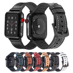 Ostrich Texture Leather Replacement Watchbands For Apple Watch Series, 7 45mm / 6 & SE & 5 & 4 44mm / 3 & 2 & 1 42mm, 7 41mm / 6 & SE & 5 & 4 40mm / 3 & 2 & 1 38mm