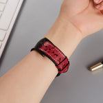 Ostrich Texture Leather Replacement Watchbands For Apple Watch Series, 7 45mm / 6 & SE & 5 & 4 44mm / 3 & 2 & 1 42mm, 7 41mm / 6 & SE & 5 & 4 40mm / 3 & 2 & 1 38mm