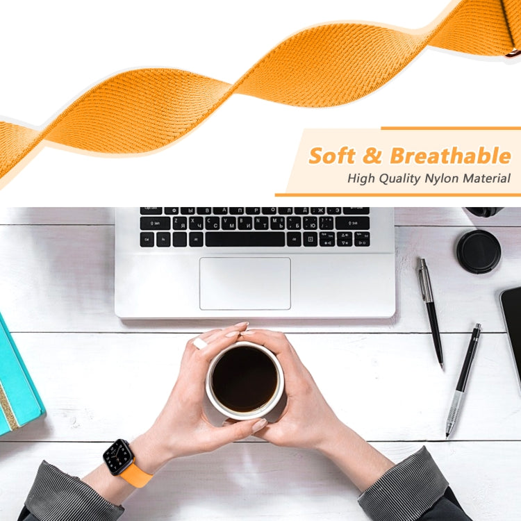 8-shaped Buckle Nylon Replacement Strap Watchband, For Apple Watch Series 9&8&7 41mm / SE 3&SE 2&6&SE&5&4 40mm / 3&2&1 38mm, For Apple Watch Series  7  45mm / & 6 & SE & 5 & 4 44mm