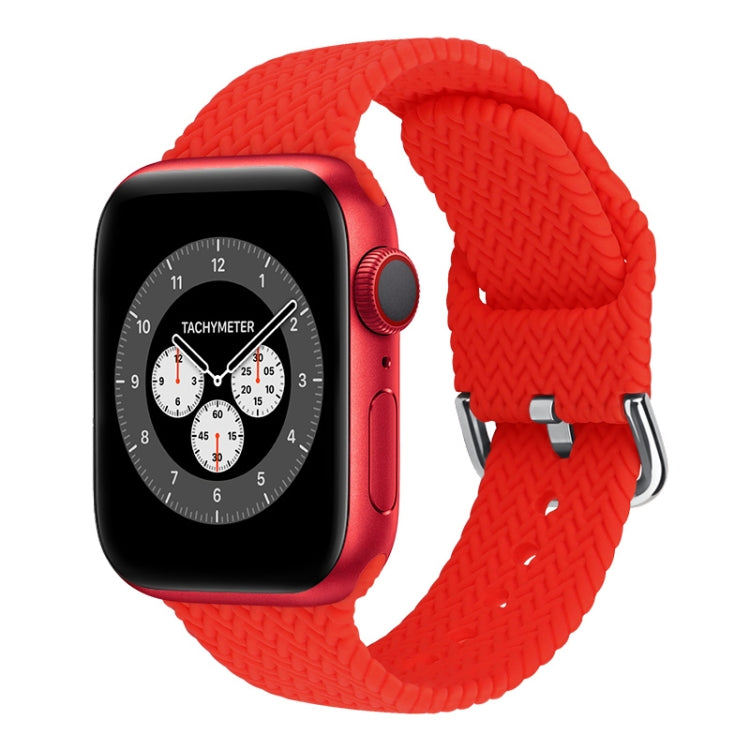 Braided Silicone Replacement Watchbands with Buckle For Apple Watch Series, 7 45mm / 6 & SE & 5 & 4 44mm / 3 & 2 & 1 42mm, 7 41mm / 6 & SE & 5 & 4 40mm / 3 & 2 & 1 38mm