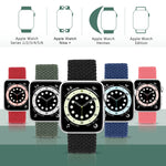 Metal Head Braided Nylon Solid Color Replacement Strap Watchband For Apple Watch Series 6 & SE & 5 & 4 44mm / 3 & 2 & 1 42mm, XS 135mm, S 145mm, M 155mm