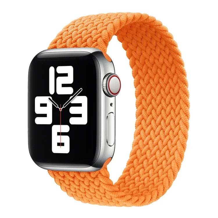 Metal Head Braided Nylon Solid Color Replacement Strap Watchband For Apple Watch Series 6 & SE & 5 & 4 44mm / 3 & 2 & 1 42mm, L 165mm