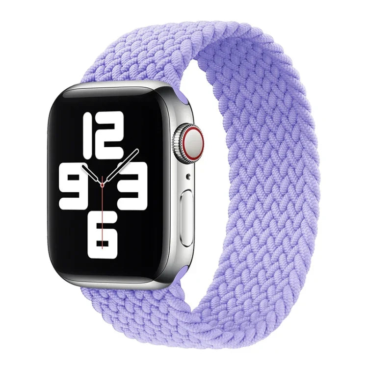 Metal Head Braided Nylon Solid Color Replacement Strap Watchband For Apple Watch Series 6 & SE & 5 & 4 44mm / 3 & 2 & 1 42mm, L 165mm