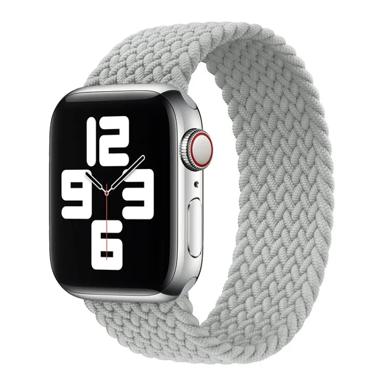 Metal Head Braided Nylon Solid Color Replacement Strap Watchband For Apple Watch Series 6 & SE & 5 & 4 44mm / 3 & 2 & 1 42mm, L 165mm