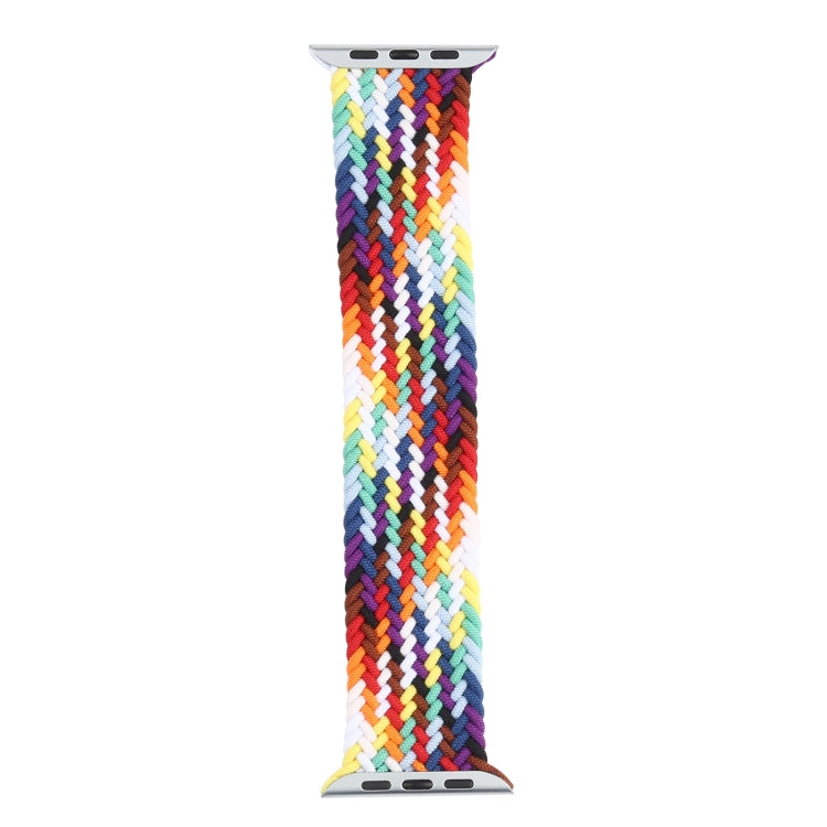 Rainbow Braided Single Loop Replacement Watchbands, Size: S 135mm For Apple Watch Series 6 & SE & 5 & 4 44mm / 3 & 2 & 1 42mm, S 135mm 44mm / 42mm