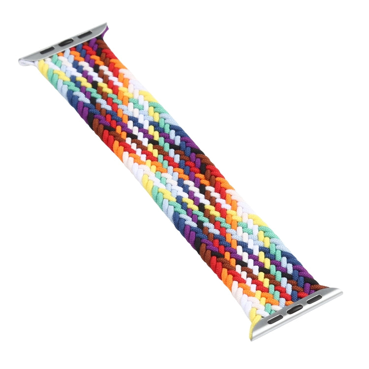 Rainbow Braided Single Loop Replacement Watchbands, Size: S 135mm For Apple Watch Series 6 & SE & 5 & 4 44mm / 3 & 2 & 1 42mm, S 135mm 44mm / 42mm