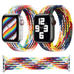 Rainbow Braided Single Loop Replacement Watchbands, Size: S 135mm For Apple Watch Series 6 & SE & 5 & 4 44mm / 3 & 2 & 1 42mm, S 135mm 44mm / 42mm