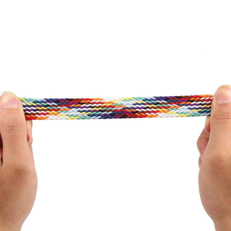 Rainbow Braided Single Loop Replacement Watchbands, Size: L 165mm For Apple Watch Series 6 & SE & 5 & 4 44mm / 3 & 2 & 1 42mm, L 165mm 44mm / 42mm