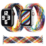 Rainbow Braided Single Loop Replacement Watchbands, Size: L 165mm For Apple Watch Series 6 & SE & 5 & 4 44mm / 3 & 2 & 1 42mm, L 165mm 44mm / 42mm