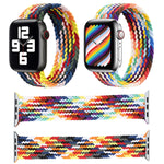 Rainbow Braided Single Loop Replacement Watchbands, Size: L 155mm For Apple Watch Series 6 & SE & 5 & 4 40mm / 3 & 2 & 1 38mm, L 155mm 40mm / 38mm