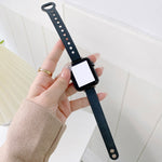 Double Studs Buckle Genuine Leather Strap Watchband For Apple Watch Series, 7 45mm / 6 & SE & 5 & 4 44mm / 3 & 2 & 1 42mm, 7 41mm / 6 & SE & 5 & 4 40mm / 3 & 2 & 1 38mm