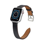 B Style Leather Strap Watchband For Apple Watch Series, 7 45mm / 6 & SE & 5 & 4 44mm / 3 & 2 & 1 42mm, 7 41mm / 6 & SE & 5 & 4 40mm / 3 & 2 & 1 38mm