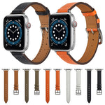 B Style Leather Strap Watchband For Apple Watch Series, 7 45mm / 6 & SE & 5 & 4 44mm / 3 & 2 & 1 42mm, 7 41mm / 6 & SE & 5 & 4 40mm / 3 & 2 & 1 38mm