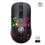 فأرة سلكية ولاسلكية مزدوجة الوضع HXSJ T100 بدقة 10000 DPI مع تعريف ماكرو RGB