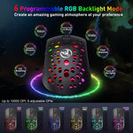 فأرة سلكية ولاسلكية مزدوجة الوضع HXSJ T100 بدقة 10000 DPI مع تعريف ماكرو RGB