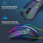 فأرة سلكية ولاسلكية مزدوجة الوضع HXSJ T100 بدقة 10000 DPI مع تعريف ماكرو RGB