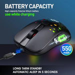 فأرة سلكية ولاسلكية مزدوجة الوضع HXSJ T100 بدقة 10000 DPI مع تعريف ماكرو RGB