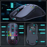 فأرة سلكية ولاسلكية مزدوجة الوضع HXSJ T100 بدقة 10000 DPI مع تعريف ماكرو RGB