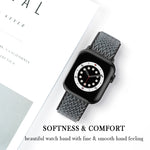 Wave Texture Nylon Replacement Watchbands For Apple Watch Series, 7 45mm / 6 & SE & 5 & 4 44mm / 3 & 2 & 1 42mm, 7 41mm / 6 & SE & 5 & 4 40mm / 3 & 2 & 1 38mm