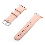 Silver Buckle Silicone Replacement Strap Watchband, For Apple Watch Series 7  41mm / & 6 & SE & 5 & 4 40mm, For Apple Watch Series  7  45mm / & 6 & SE & 5 & 4 44mm