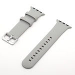 Silver Buckle Silicone Replacement Strap Watchband, For Apple Watch Series 7  41mm / & 6 & SE & 5 & 4 40mm, For Apple Watch Series  7  45mm / & 6 & SE & 5 & 4 44mm