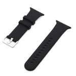Silver Buckle Silicone Replacement Strap Watchband, For Apple Watch Series 7  41mm / & 6 & SE & 5 & 4 40mm, For Apple Watch Series  7  45mm / & 6 & SE & 5 & 4 44mm