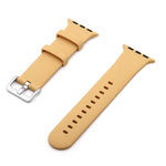 Silver Buckle Silicone Replacement Strap Watchband, For Apple Watch Series 7  41mm / & 6 & SE & 5 & 4 40mm, For Apple Watch Series  7  45mm / & 6 & SE & 5 & 4 44mm