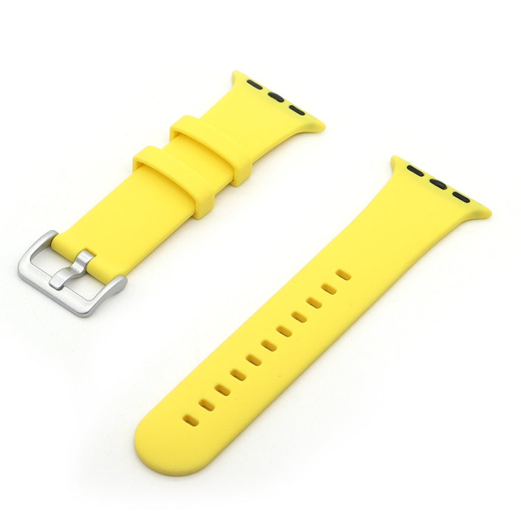 Silver Buckle Silicone Replacement Strap Watchband, For Apple Watch Series 7  41mm / & 6 & SE & 5 & 4 40mm, For Apple Watch Series  7  45mm / & 6 & SE & 5 & 4 44mm